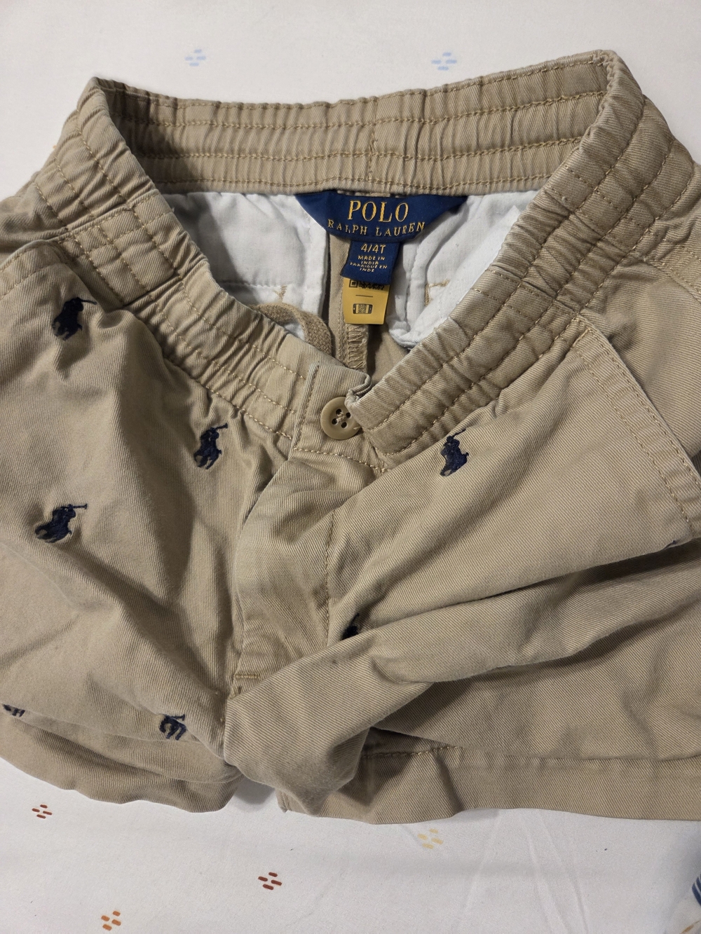 Polo by Ralph Lauren Tan Shorts with Navy Pony Embroidery